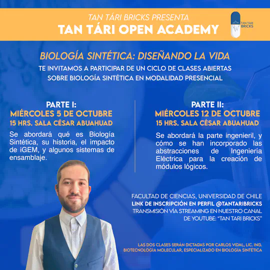 Invitación Tan Tári Open Academy – Biología Sintética: Diseñando la vida
